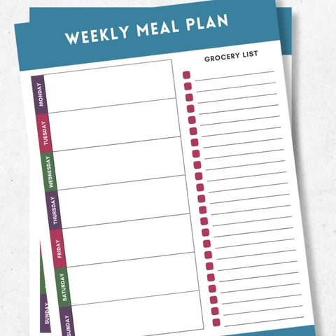 Weekly Meal Planning Notepad