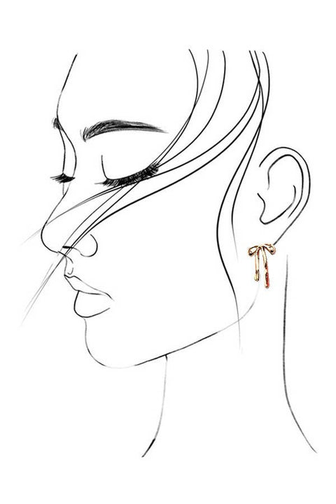 Golden Long Bow Earrings