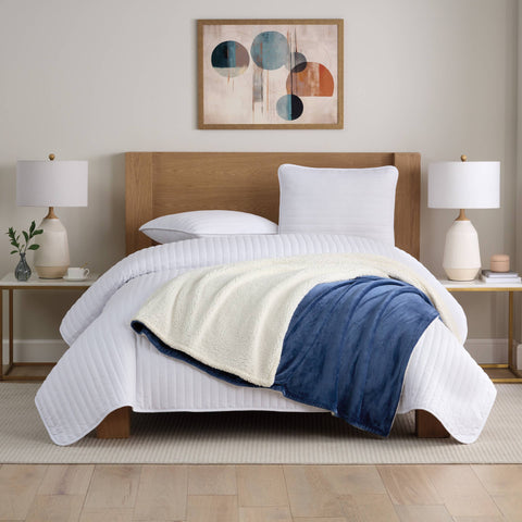Reversible Sherpa Throw Blanket