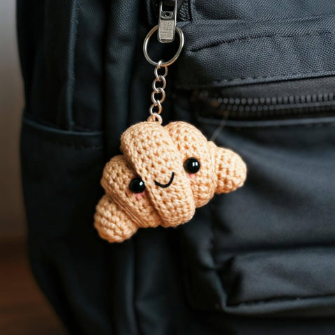 Crochet Croissant Food Charm