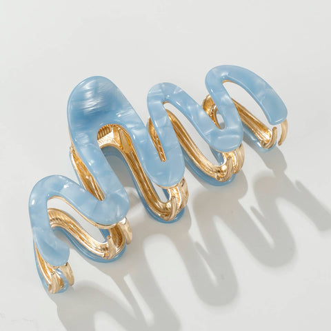 Coastal Squiggle Metal Hair Claw Large