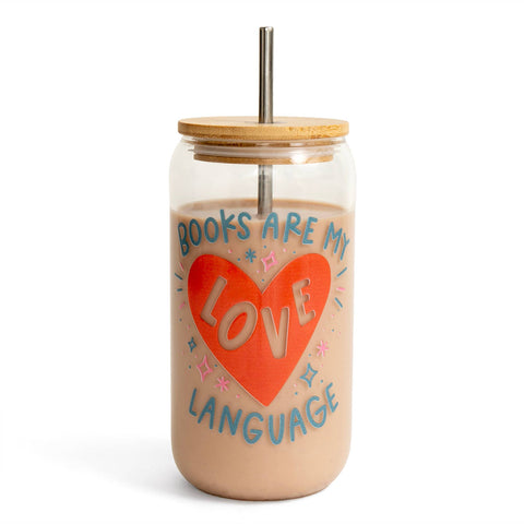 Books Are My Love Language Glass Can