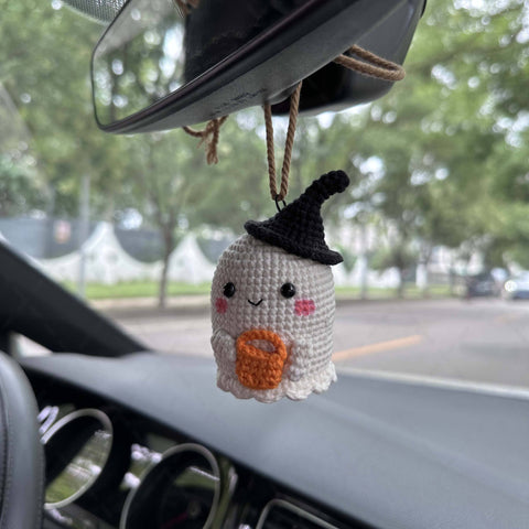 Crochet Ghost Backpack Charm