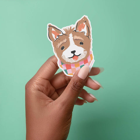 Puppy Wearing Bandana Vinyl Sticker