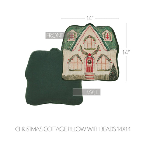 Enchanted Winter Cottage Pillow