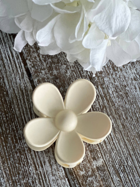 Cream Flower Hair Clip