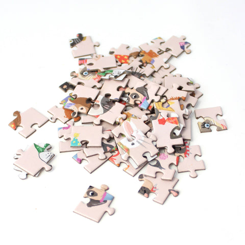 Party Animals Puzzle Greeting Card