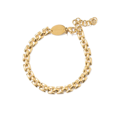 Gold Squared Chain Bracelet | Waterproof