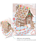jigsaw puzzle card of gingerbread greeting card with printed card and envelope give the gift of a fun activity