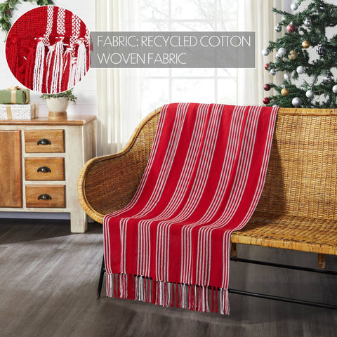 Cozy Red Stripe Woven Throw