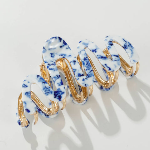 Coastal Squiggle Metal Hair Claw Large