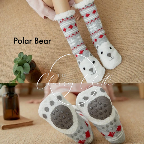 Polar Bear Sherpa Lined Socks