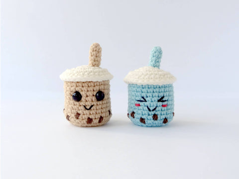 Crochet Tiny Boba Tea Charms