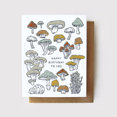 Happy Birthday - Mushrooms + Fungi Birthday Card